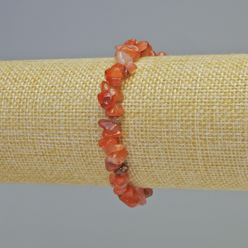 Armband aus Karneol-Naturstein, Chips, Durchmesser ca. 8×4 mm ± (Stretch), Länge ca. 18 cm+