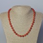 Kette aus natürlichem Karneol, glatte Kugeln, Durchmesser 8 mm ±, Länge 45–46 cm ±