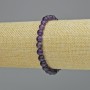 Amethyst-Armband aus natürlichem Stein, glatte Kugeln, Durchmesser ca. 6,5 mm +/- (Stretch), Länge ca. 18 cm