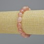 Armband Erdbeerquarz, natürlicher Stein, facettierte Perlen, Durchmesser 9 x 12 mm ± (Stretch), Länge 18 cm+