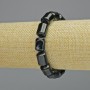 Armband aus schwarzem Achat, natürlicher Stein, zylinderförmige Perlen, Durchmesser 10×14 mm ± (Elastik), Länge 18 cm+