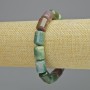 Armband aus grünem Jaspis, natürlicher Stein, zylindrisch, Durchmesser 10×14 mm ± (Stretch), Länge 18 cm+