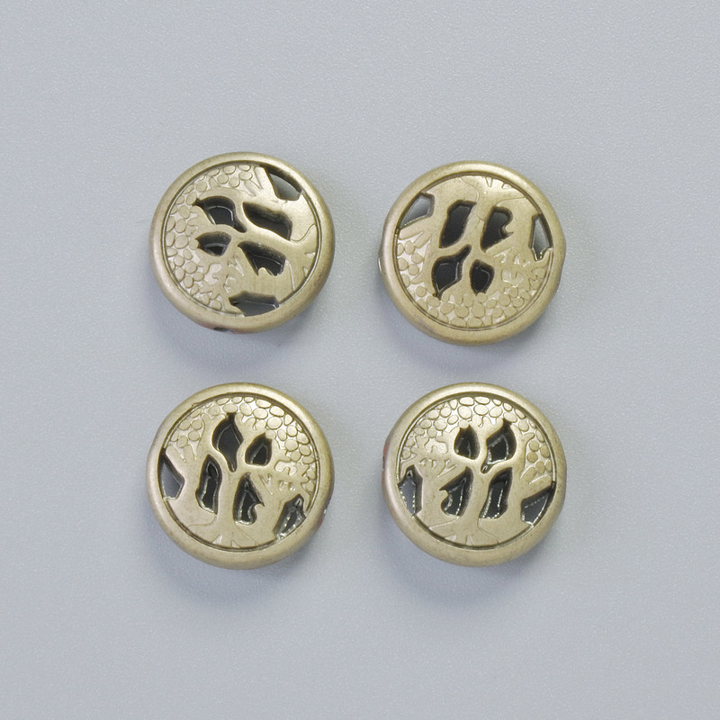 Hämatit-Perle, matt hellgoldfarben, Durchmesser 12×4,5 mm (4 Stück)