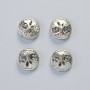 Hämatit-Perle "Baum" silberfarben, Durchmesser 12,5×4,5 mm ± (4 Stück)