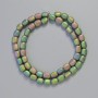 Hämatit-Perlen, oval, matt, regenbogenfarbig, Durchmesser ca. 7 × 7 mm, Länge ca. 40 cm – Strang
