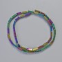 Hämatit-Perlen, rechteckig, 9×3 mm, Regenbogenfarben, Strang