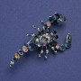 Brosche Skorpion mit blauen Strasssteinen, petrolfarbener Metallton, 47 × 25 mm +