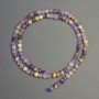 Chevron-Amethyst-Perlen, auf einer Schnur, aus natürlichem Stein, glatte Kugeln, Durchmesser 4 mm ±, Länge ca. 40 cm ±