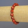 Armband aus rotem Jaspis, natürlicher Stein, facettierte Perlen 8x8 mm, Länge ca. 18 cm, Stretch