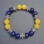 Armband Citrin (künstlich), Lapislazuli glatte Kugeln, Durchmesser 10 mm ±, Länge 18 cm ±, Stretcharmband