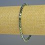 Hämatit-Armband, kleine sechseckige Perlen, Farbe Grün-Chamäleon, Durchmesser 4×4 mm, Länge 18 cm ±, Stretch
