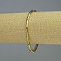 Hämatit-Armband, zylinderförmig, goldfarben, Durchmesser 12×4 mm, Länge ca. 18 cm, Stretcharmband
