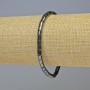 Hämatit-Armband in Zylinderform Zigzag, schwarz, Durchmesser 4 × 4 mm, Länge ca. 18 cm, Stretcharmband