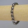 Hämatit-Armband, oval, schwarz, Durchmesser ca. 13 × 8 mm, Länge ca. 18 cm, Stretcharmband