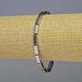 Hämatit-Armband, rechteckige Perlen, silberfarben, Durchmesser 10×4 mm ±, Länge 18 cm ±, Stretcharmband