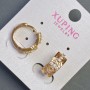 Ohrringe Xuping 16×7 mm, 18K-Vergoldung, mit weißen Strasssteinen