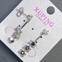 Xuping Ohrringe mit schwarzen Steinen 6×30 mm Rhodiumbeschichtung