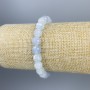 Aquamarin-Armband, facettierte Kugeln, Durchmesser ca. 8 mm, Länge ca. 18 cm, elastisch