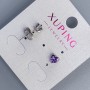 Ohrstecker in Herzform „Herz mit violettem Stein“ Xuping – rhodiumbeschichtet