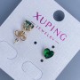 Ohrstecker Kugeln Xuping – Herz mit grünem Stein 5 mm ± 18K Vergoldung