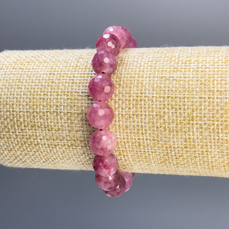 Turmalin-Armband, facettierte Kugeln, Durchmesser 10 mm, Länge 18 cm, Stretcharmband