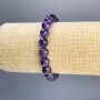 Amethyst-Armband, glatte Kugeln, Durchmesser ca. 8 mm, Länge 18 cm, Stretch