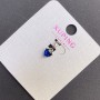 Anhänger Xuping Herz mit blauem Kristall, Durchmesser 6 mm ±, Länge 12 mm ±, rhodiniert