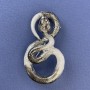 Brosche Schlange, graue Emaille, silberfarbener Metall 52×29 mm+