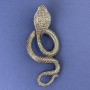 Brosche/Anhänger Schlange, silberfarbenes Metall, 77×33 mm+