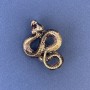 Brosche-Anhänger Schlange, bronzefarbiges Metall, 40×31 mm +