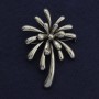 Brosche Chrysanthemenblüte aus silbernem Metall 55×81 mm+