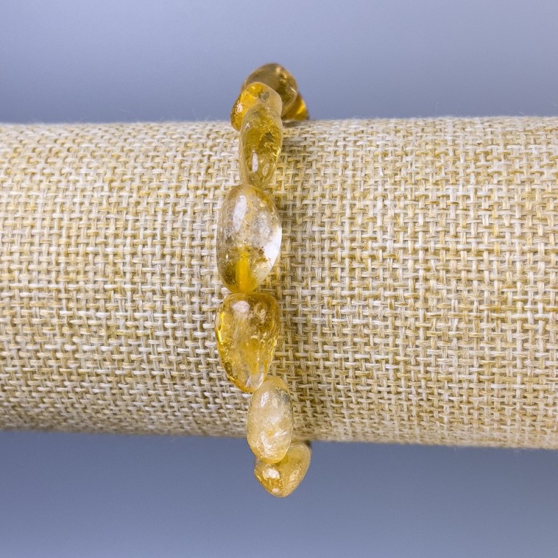 Armband Citrin Naturstein facettiert, Durchmesser 10–14×6–8 mm, Länge ca. 18 cm, Elastisches Band