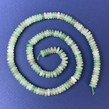 Jade Rondell-Perlen 6 × 2 mm ± auf einer Schnur, Länge ca. 38 cm