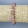 Armband Erdbeerquarz, facettierte Perlen, Durchmesser ca. 9×4–6 mm, mit Seed-Beads, Länge ca. 18 cm, Stretcharmband