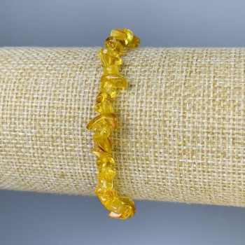 Armband aus Bernsteinstückchen, Durchmesser ca. 7 × 4 mm, Länge ca. 18 cm, Stretcharmband