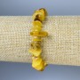 Armband Bernsteinkrümel, Durchmesser 8–12×2–4 mm +/- mit Glasperlen, Länge 18 cm +/- elastisch