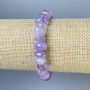 Amethystfacettiertes Armband, 9–12 × 6–8 mm, Länge ca. 18 cm, Elastikband