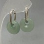 Ohrringe aus Jade im Donut-Design, Durchmesser ca. 18 mm, Länge ca. 31 mm