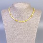 Kette aus gelbem Achat, facettierte Würfel, ca. 4x4 mm, Länge ca. 45 cm, mit Verschluss