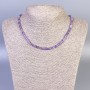 Kette aus natürlichem Amethyst, facettiert, Durchmesser ca. 4×4 mm, Länge 45 cm, mit Verschluss