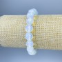 Mondstein-Armband, facettierte Kugeln Ø 10 mm, Länge ca. 18 cm, Stretch-Band