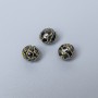 Cloisonsperle, schwarze Emaille, Durchmesser 8 mm ± Lochdurchmesser 1,5 mm, goldfarbener Metallton, 1 Stück