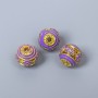 Cloisonsperle violett emailliert, Durchmesser ca. 10 mm, Loch Ø 1,8 mm, goldfarbener Metallton, 1 Stück