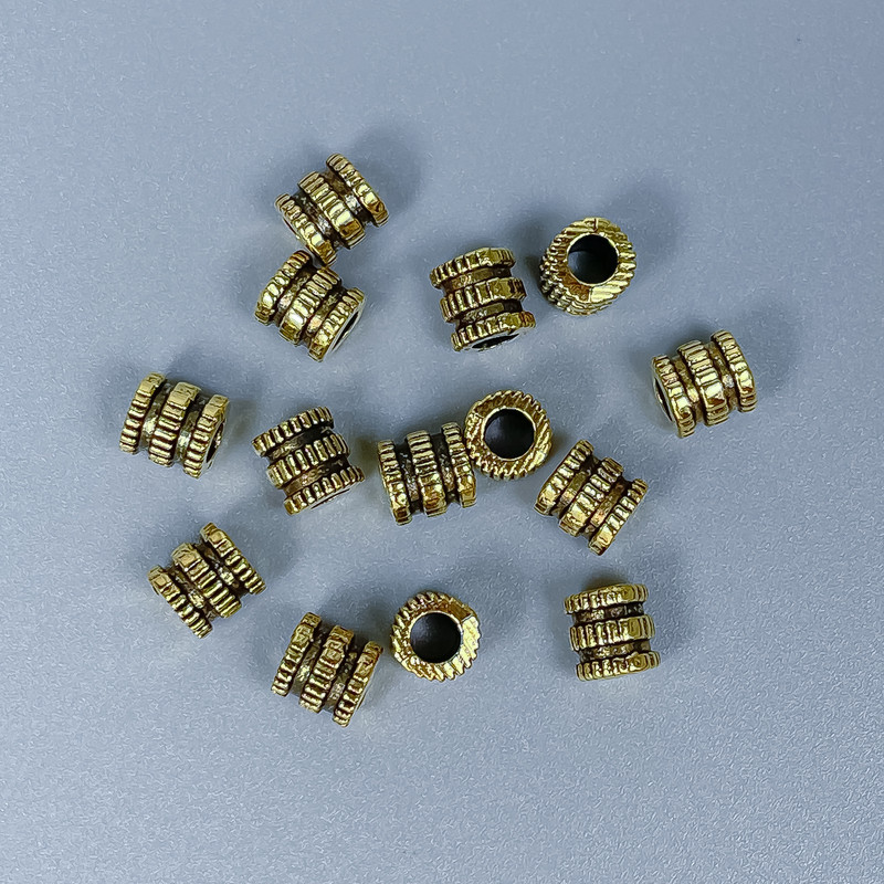 Bronzefarbener Perleinsatz aus Metall, Durchmesser 5×5 mm, Lochdurchmesser ca. 2,8 mm, Verpackung 50 Stück