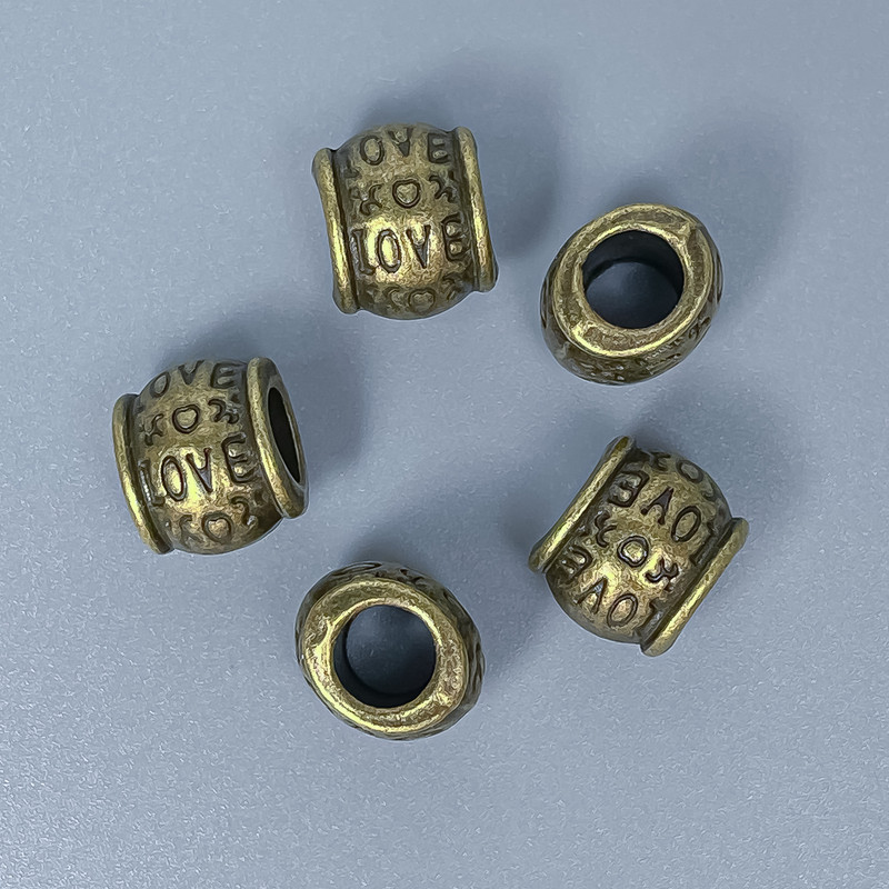 Bronzene Perleinsatz-Zubehör, Farbe Bronze, Durchmesser 9×10 mm ± Loch Ø ca. 5 mm ± Verpackung 10 Stück