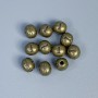 Perleinsatz mit dem Buchstaben 'I', bronzefarbene Ausführung, Maße 6×7 mm ±, Lochdurchmesser ca. 1,8 mm ±, Packung 28 Stück
