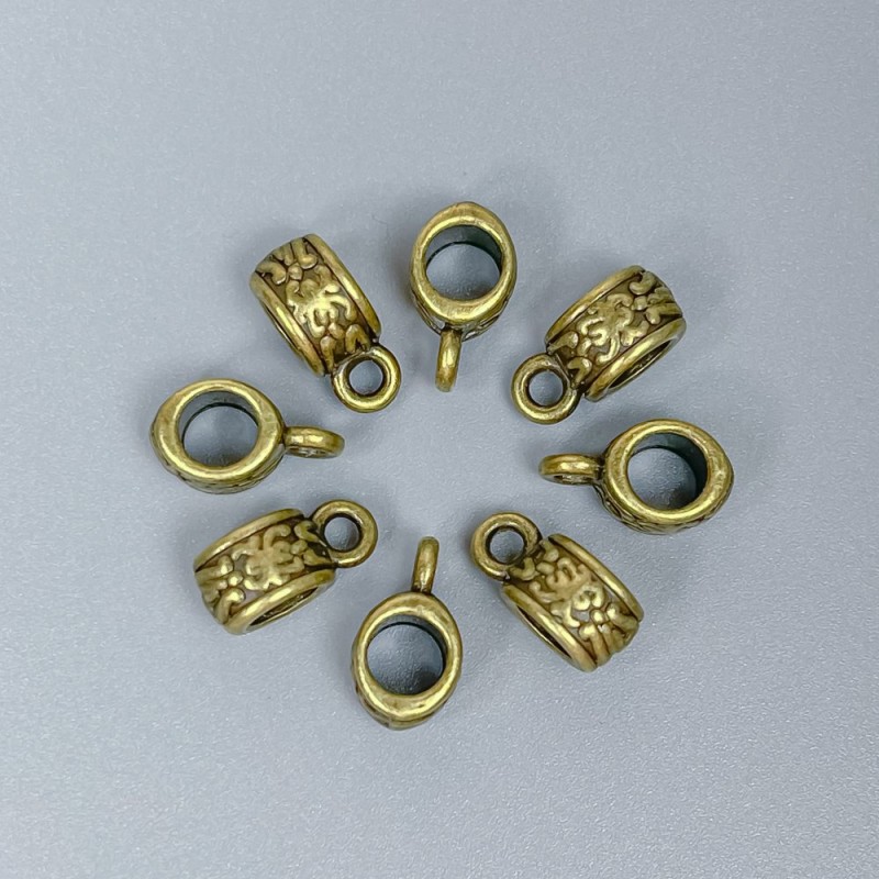 Bronzefarbene Bail-Befestigung, Abmessungen 11x6x5 mm ± Öffnungen, Durchmesser 4,5 mm ±, Durchmesser 2 mm ±, Verpackung 20 Stück