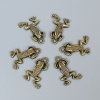 Schmuckzubehör – Anhänger Frosch, Bronzefarbton, Maße 20×13×3 mm ± Loch Ø ca. 1,5 mm ± Verpackung 20 g (~18 Stk.)