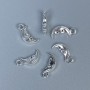 Mondanhänger, silberfarben, Abmessungen 13×6×3 mm ± Lochdurchmesser 1,5 mm ± Verpackung 20 g (~40 Stück)