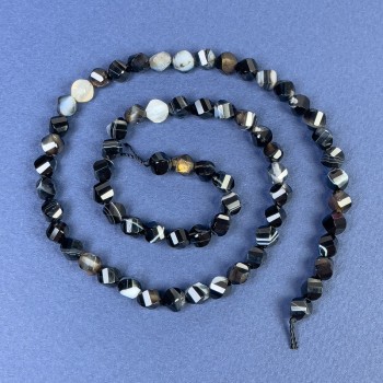 Achat facettierte Rhombusperlen, 6×5 mm, auf Faden, Länge 38 cm+